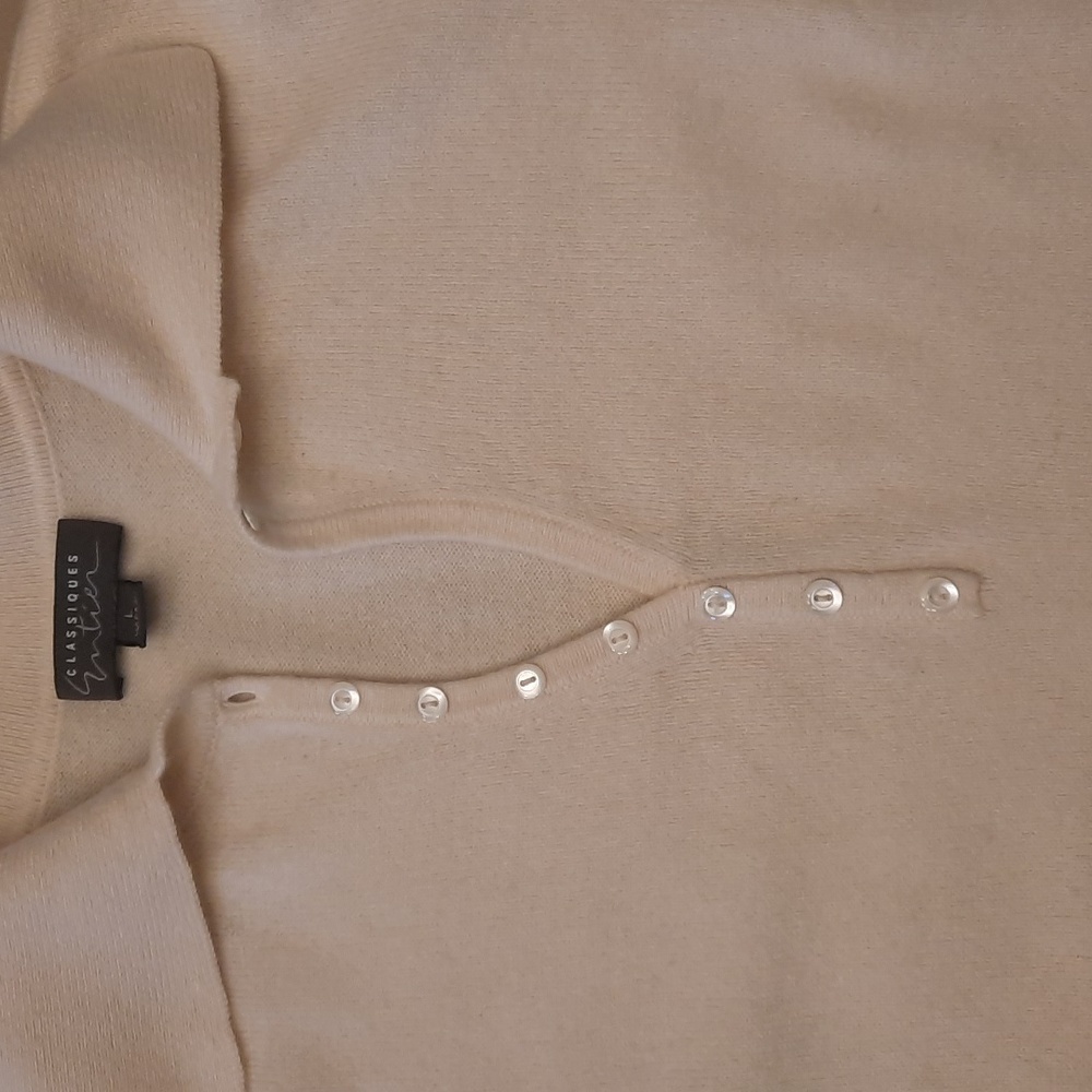 Classiques Entier off white 100% cashmere v neck sweater - Picture 4 of 5